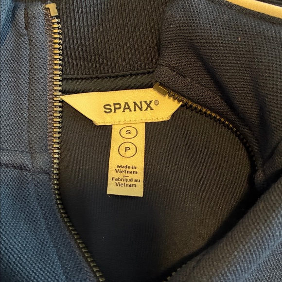 Spanx AirEssentials Pique Full Zip Track Jacket navy blue Sz S - Picture 7 of 8